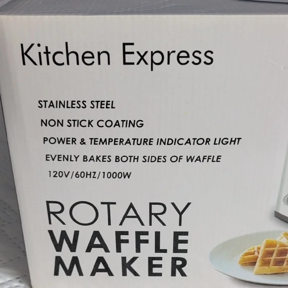 Silver Rotary Waffle Maker - Stainless Finish - Picture 2 of 4